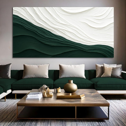 Abstract minimalist canvas wall art with spare refined composition in neutral tones