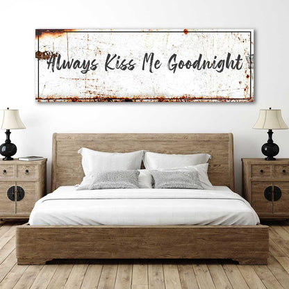 Always Kiss Me Goodnight couple canvas wall art