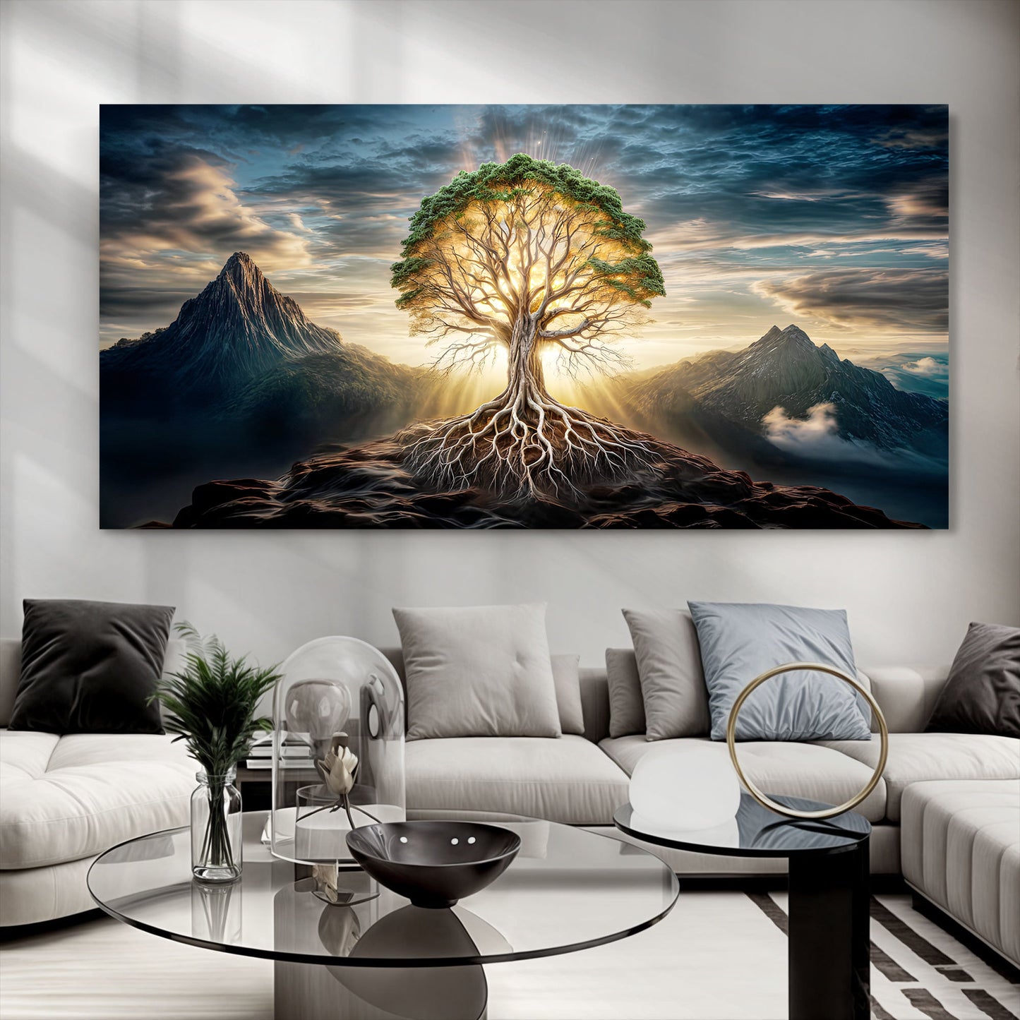 Burning Bush faith canvas wall art with deep glowing color, ready to hang