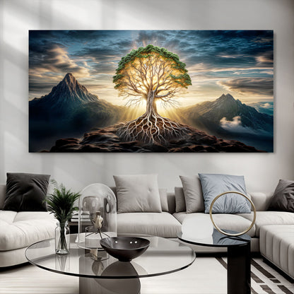 Burning Bush faith canvas wall art with deep glowing color, ready to hang