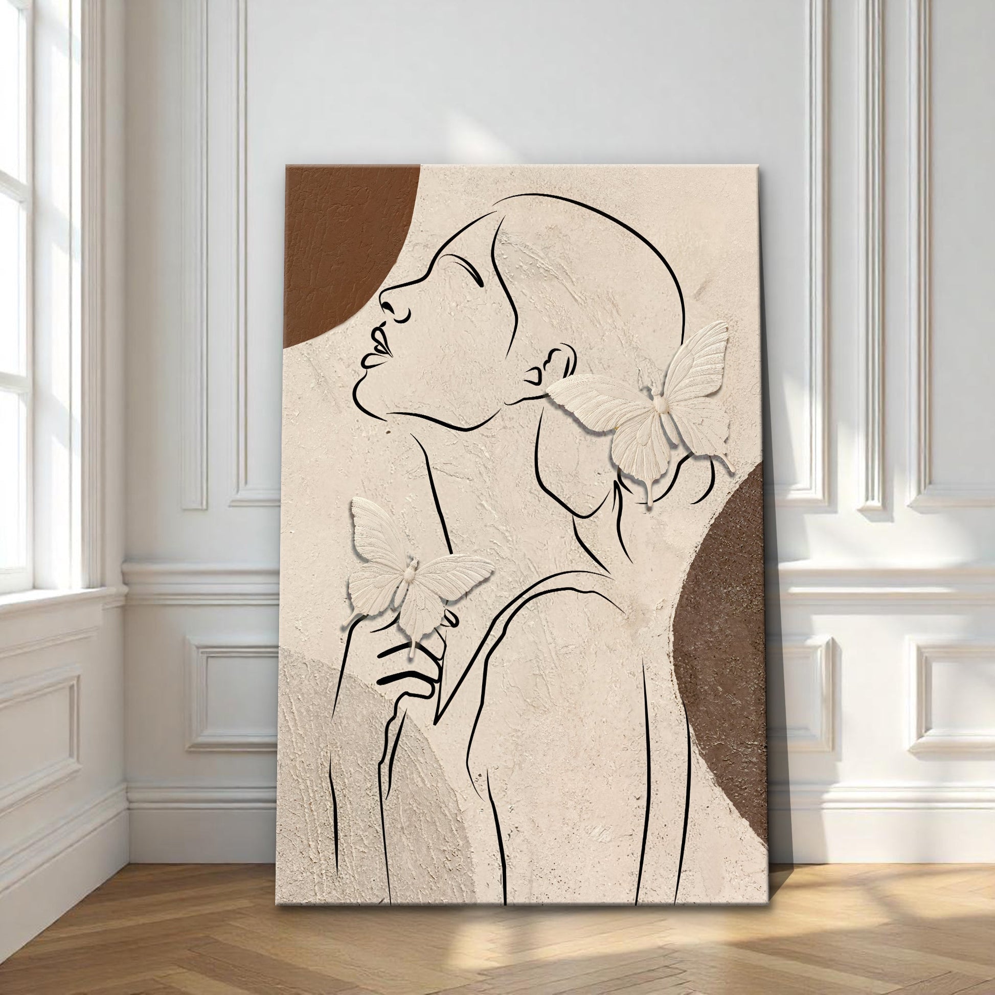 Minimalist woman line art canvas wall art — elegant female form modern art gallery wrapped