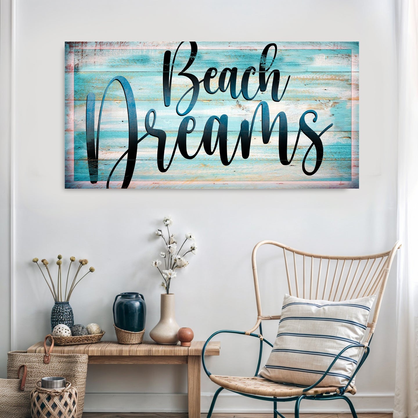 Beach Dreams nautical canvas sign