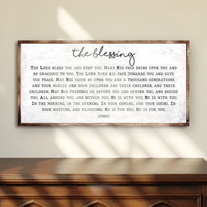 The Blessing faith canvas wall art with a warm heartfelt message, ready to hang