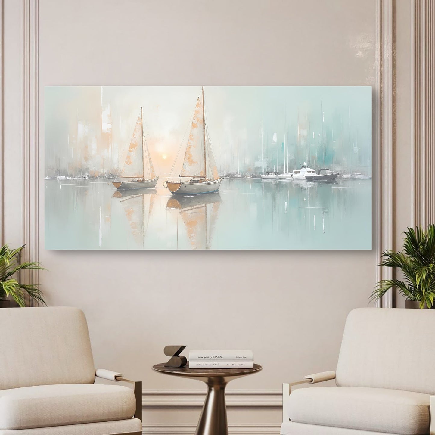 Abstract pier and dock canvas wall art