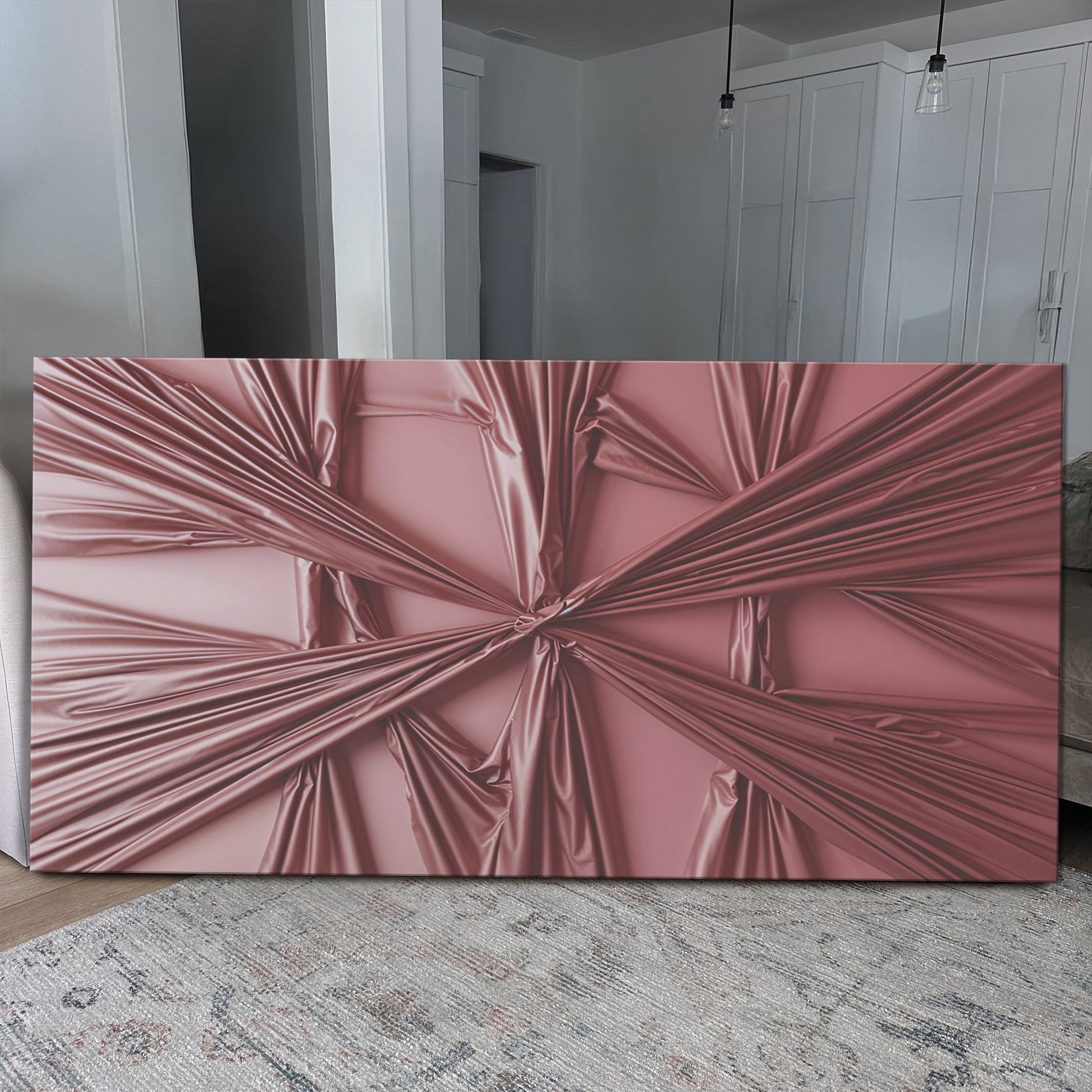 Modern abstract minimalist canvas wall art with calm tones and wide-format composition