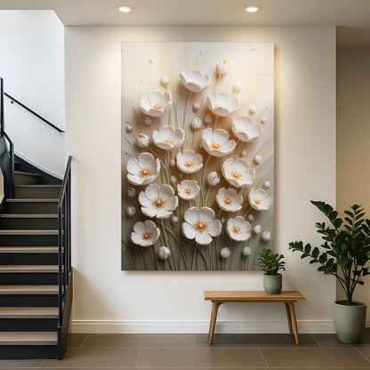 Floral canvas wall art vibrant blooms on gallery-wrapped canvas, ready to hang