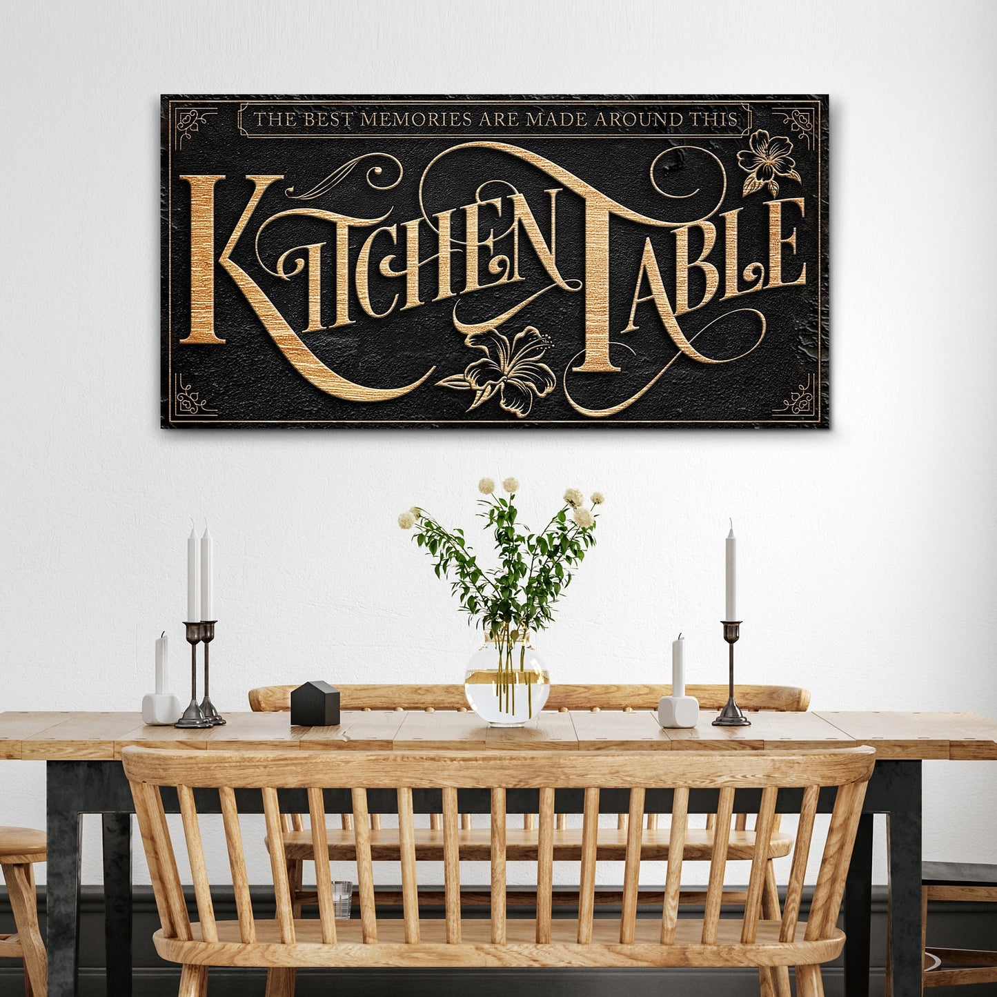 Kitchen Table Canvas Wall Art Sign