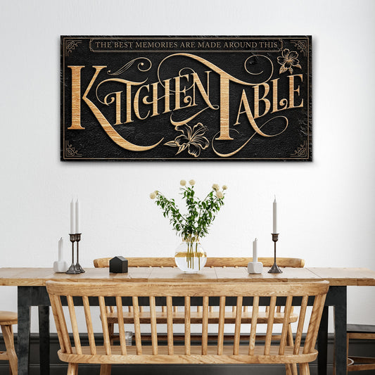 Kitchen Table Canvas Wall Art Sign