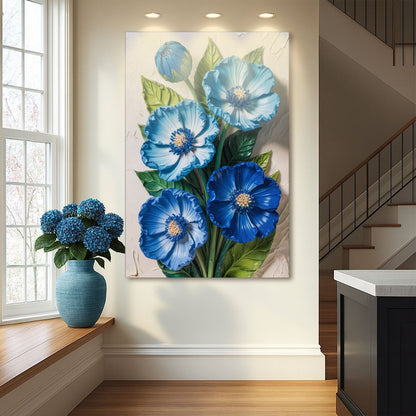 Blue Blossom Bouquet Floral Canvas Wall Art