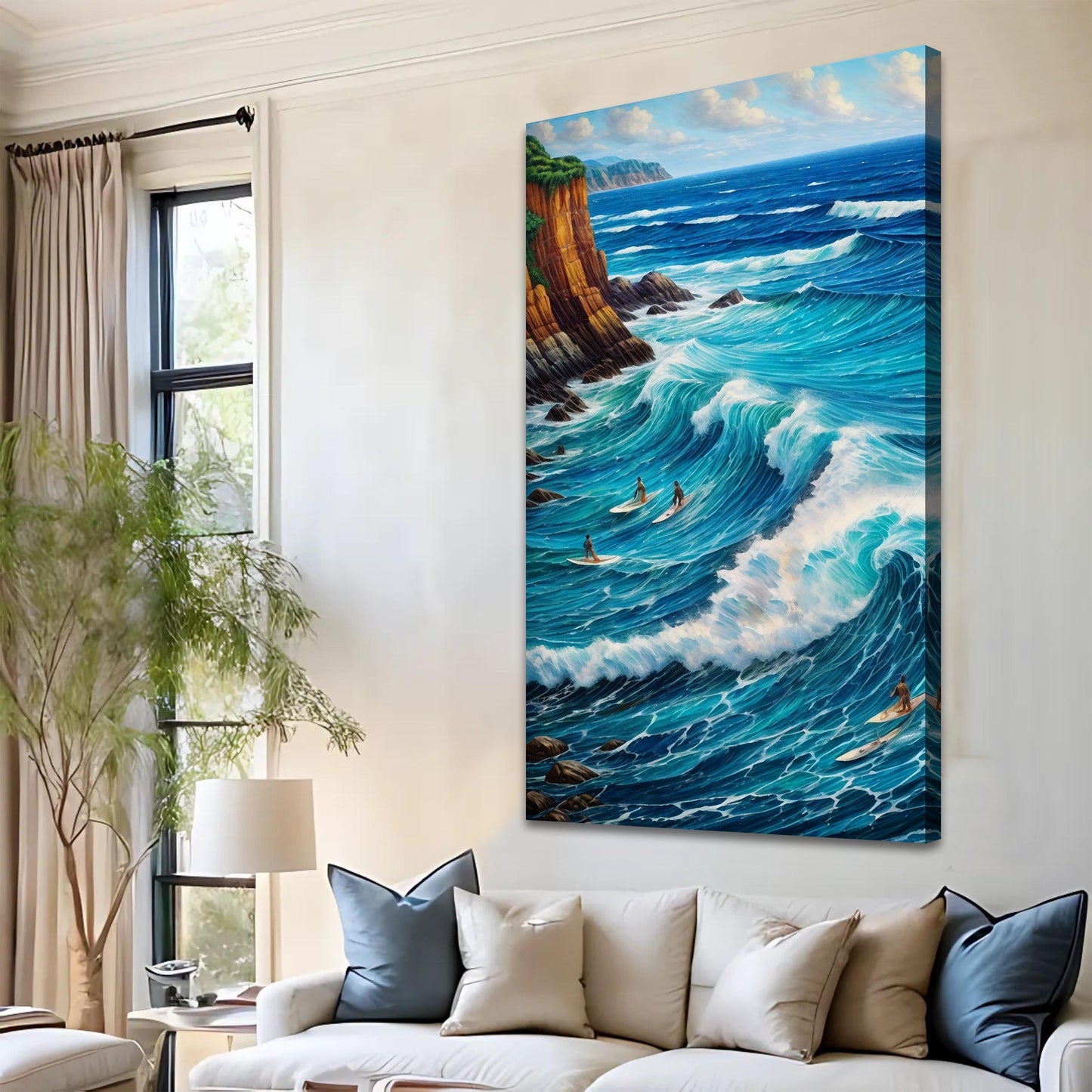 Beach Days coastal canvas wall art