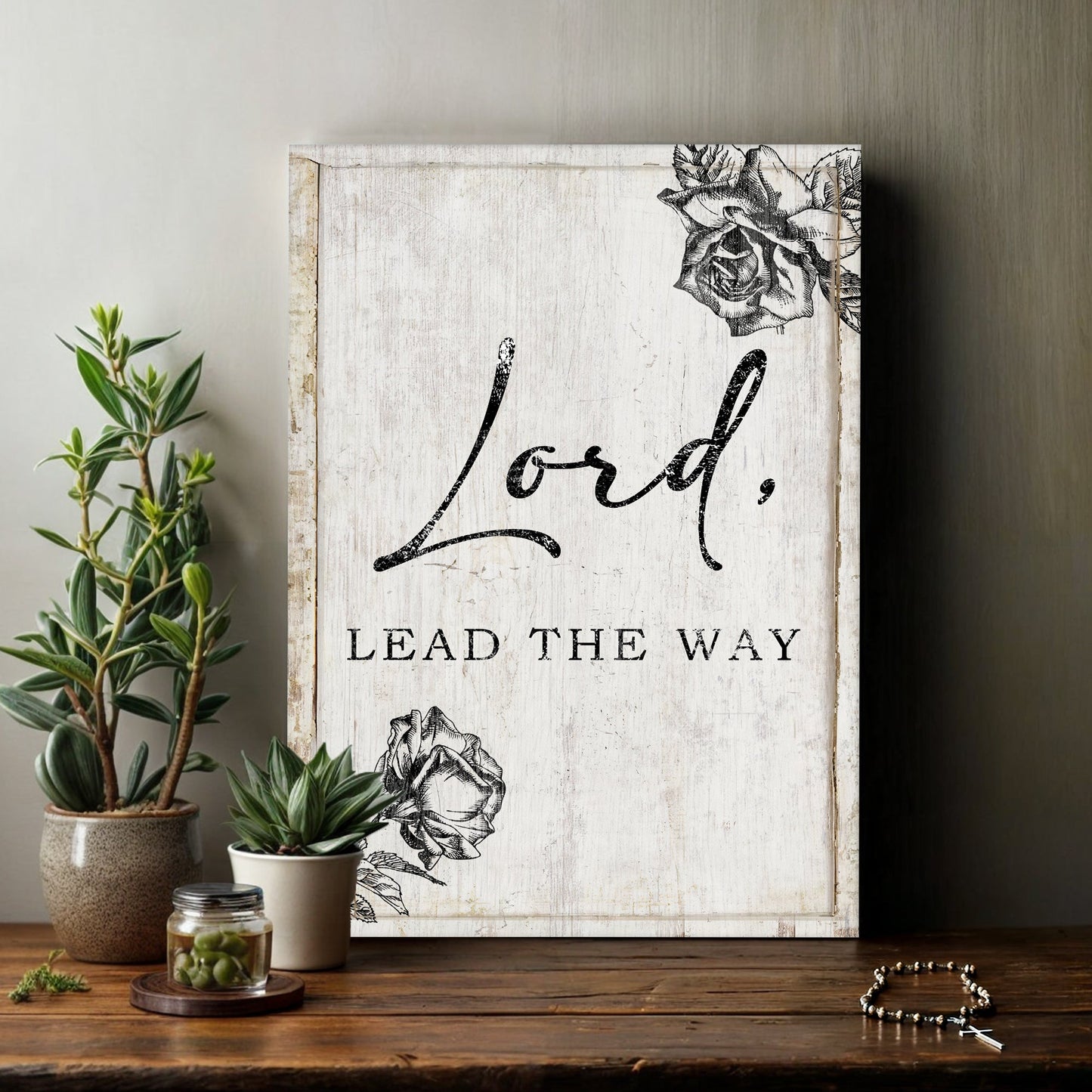 Lord Lead The Way Faith Canvas Sign