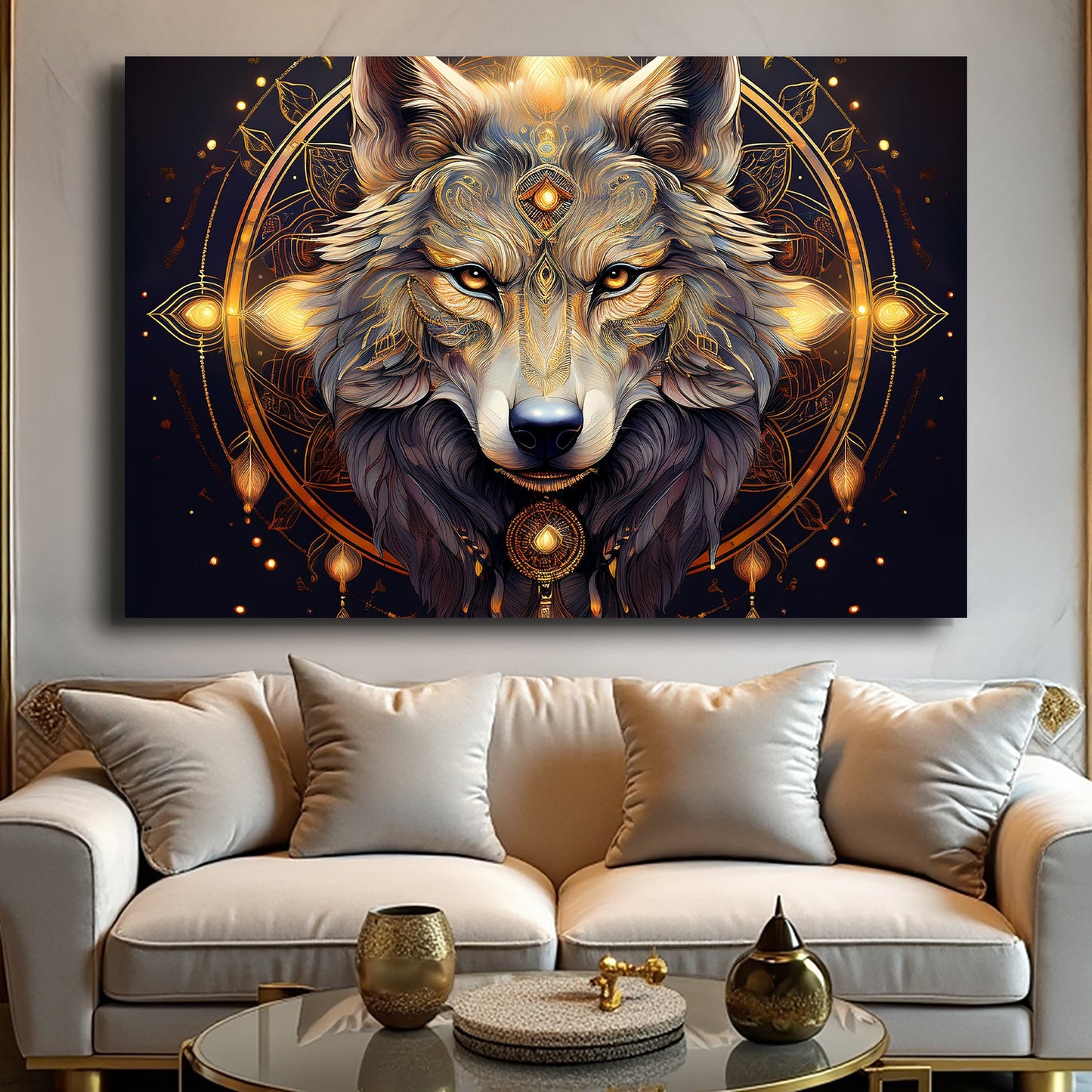 Wolf Head Canvas Wall Art