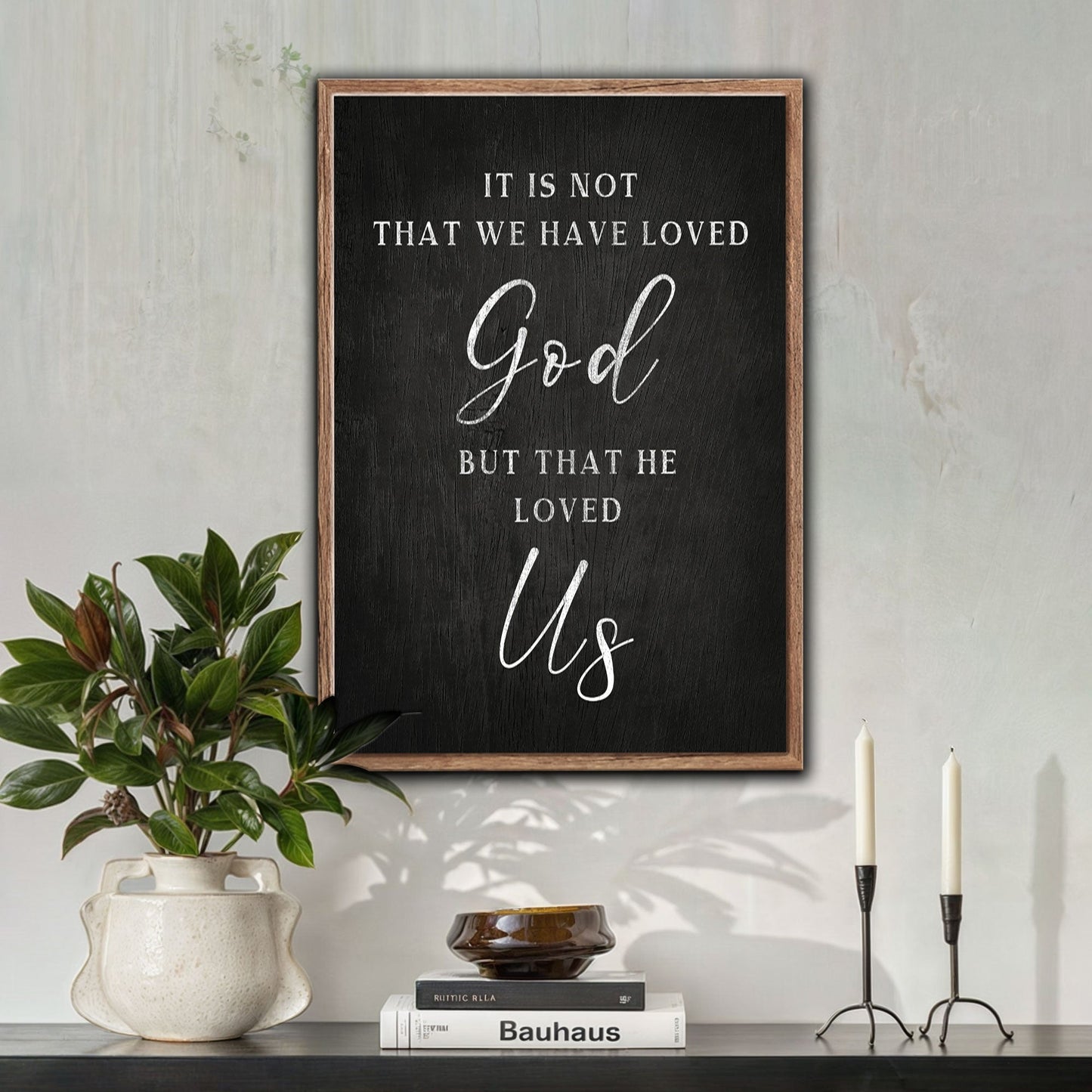 1 John 4:10 faith sign canvas wall art