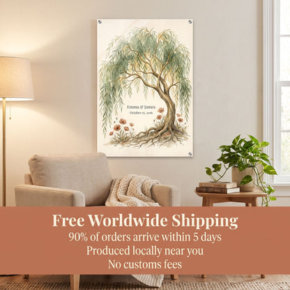 Personalized Willow Anniversary Acrylic Print