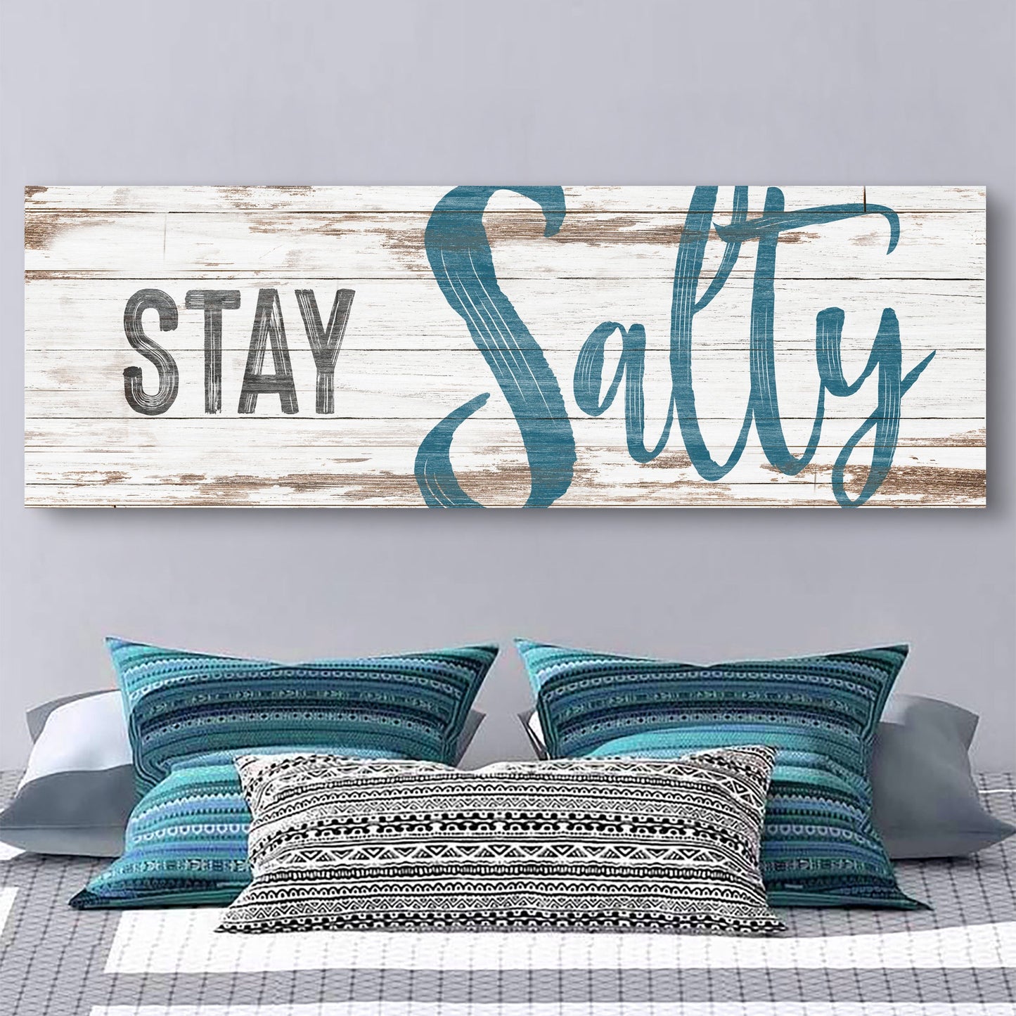 Stay Salty coastal lifestyle canvas wall art beach sun and sea decor