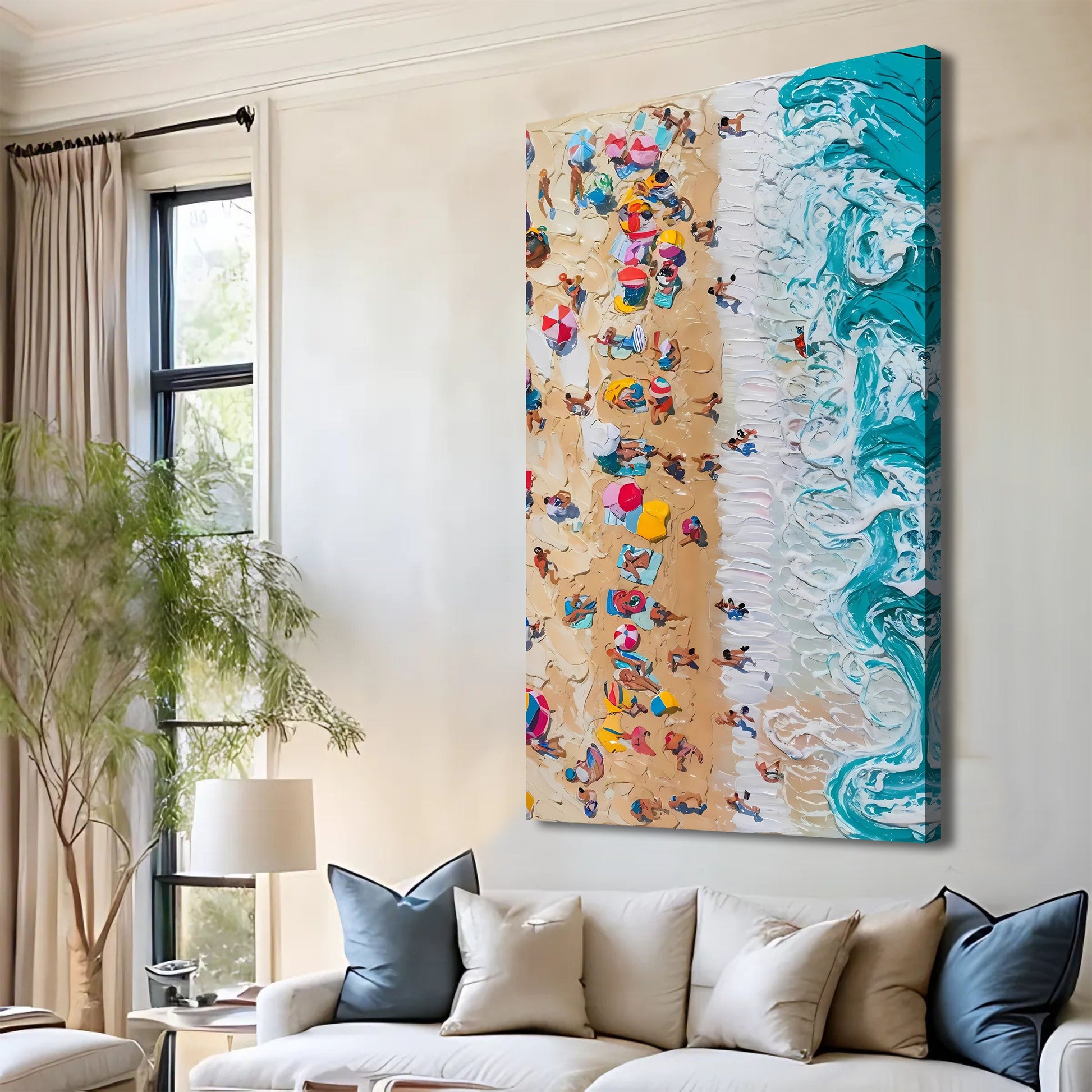 Beach Days coastal canvas wall art