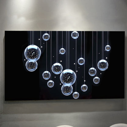 Modern abstract bubbles canvas wall art with soft rounded shapes, ready to hang