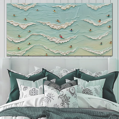 Beach Days coastal canvas wall art