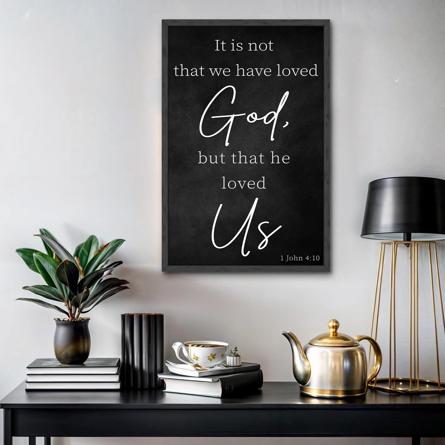1 John 4:10 faith sign canvas wall art