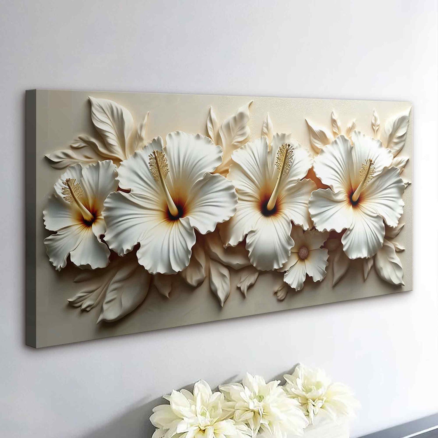 Floral abstract botanical canvas print wall art contemporary decor