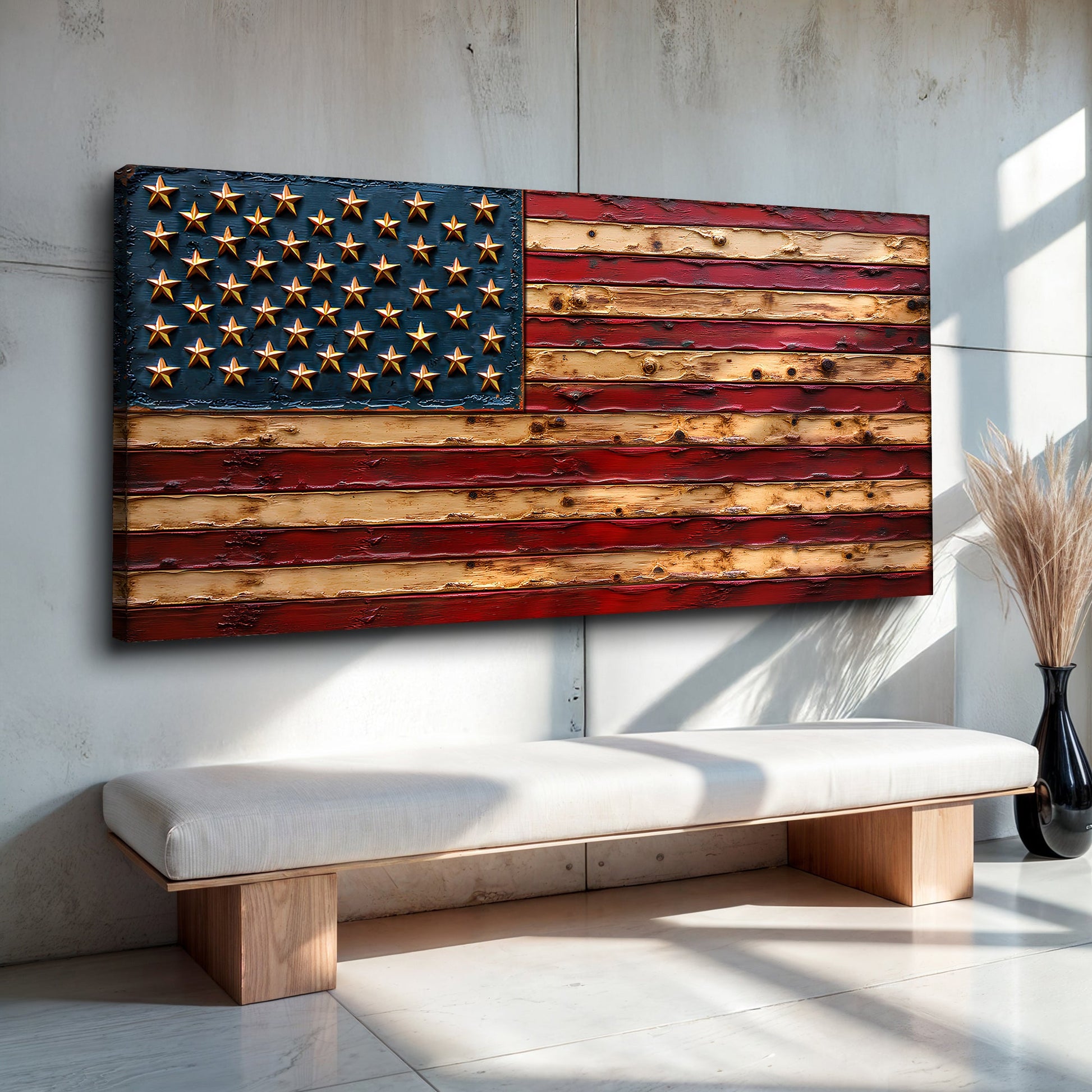 Old Glory American flag canvas wall art patriotic Stars and Stripes