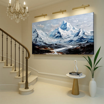 Mountain minimalist canvas wall art with clean line work, ready to hang