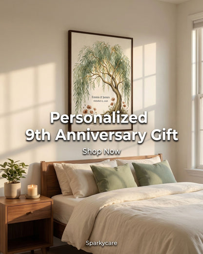 Personalized Willow Tree 9th Anniversary Wall Art
