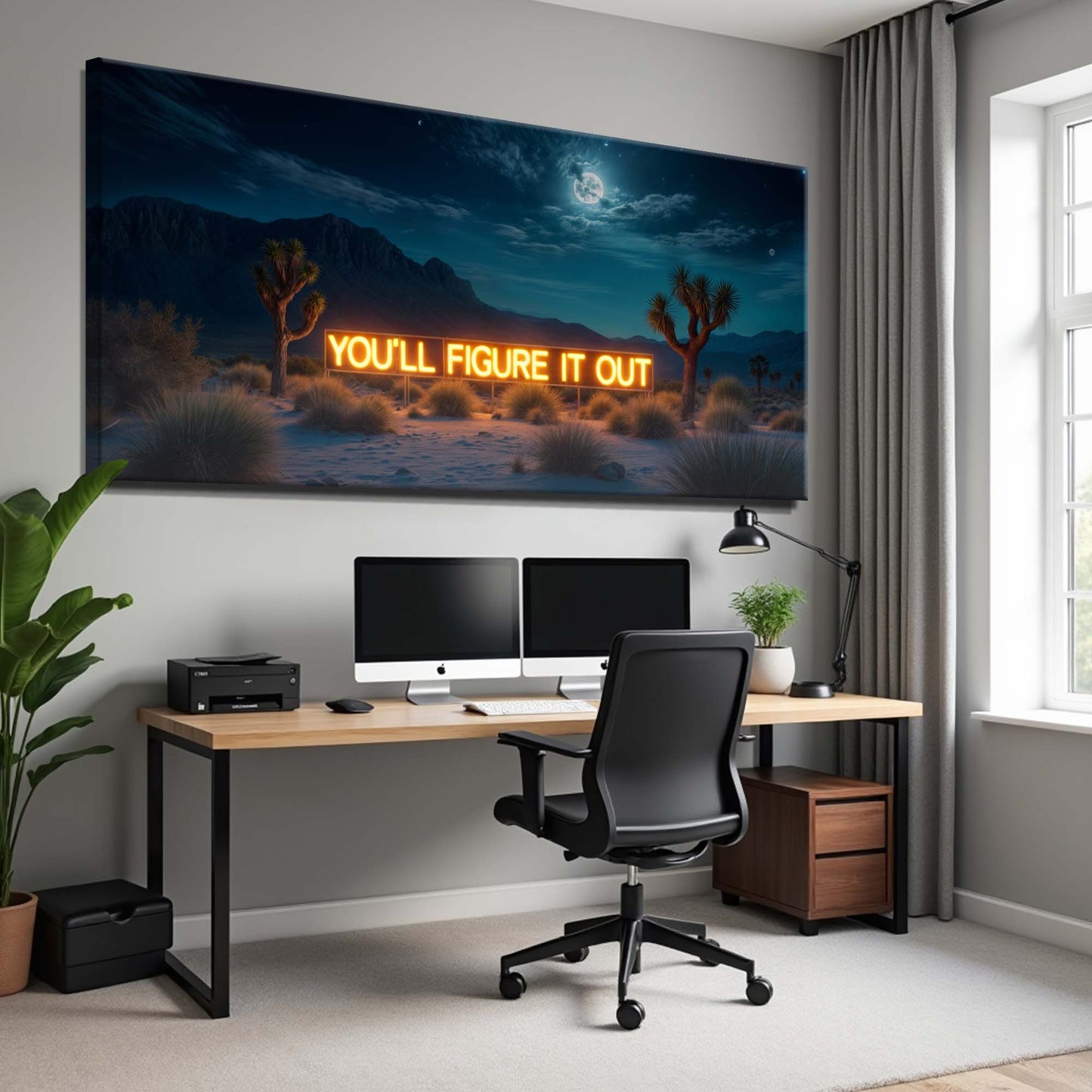 You'll Figure It Out motivational canvas wall art for home office and bedroom