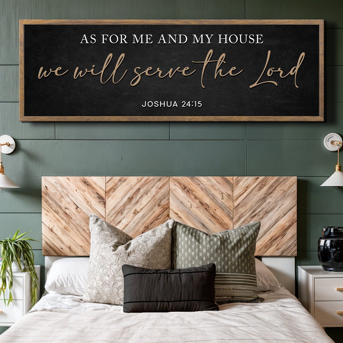 As For Me and My House faith canvas sign