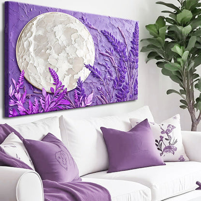 3D lavender moon canvas wall art design