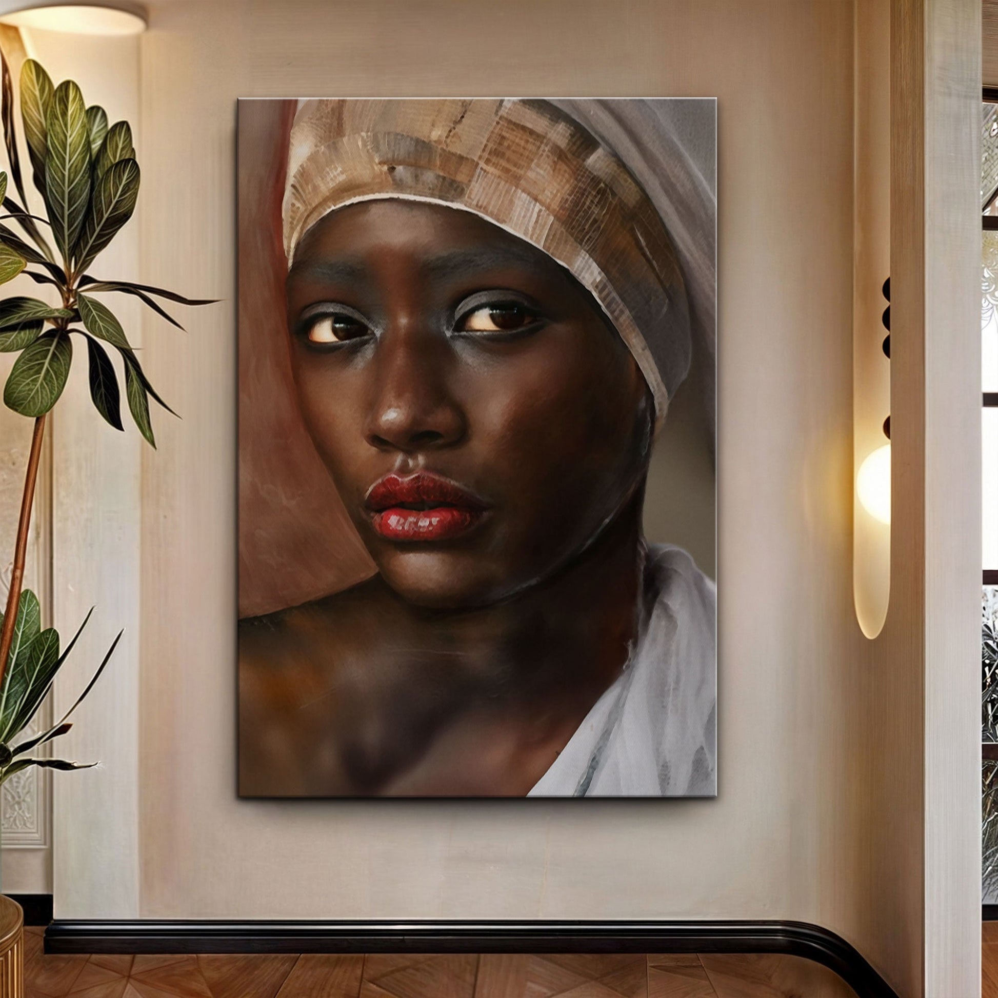 African woman portrait canvas wall art