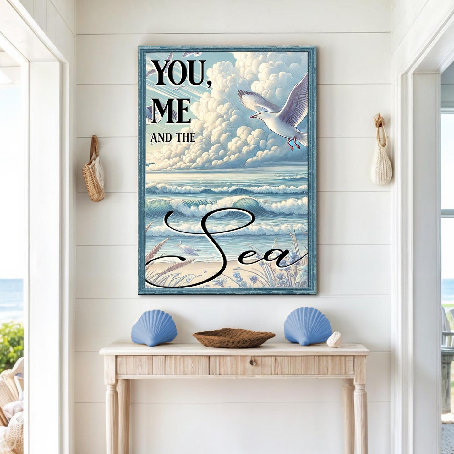 You Me and the Sea Ocean Canvas Wall Art