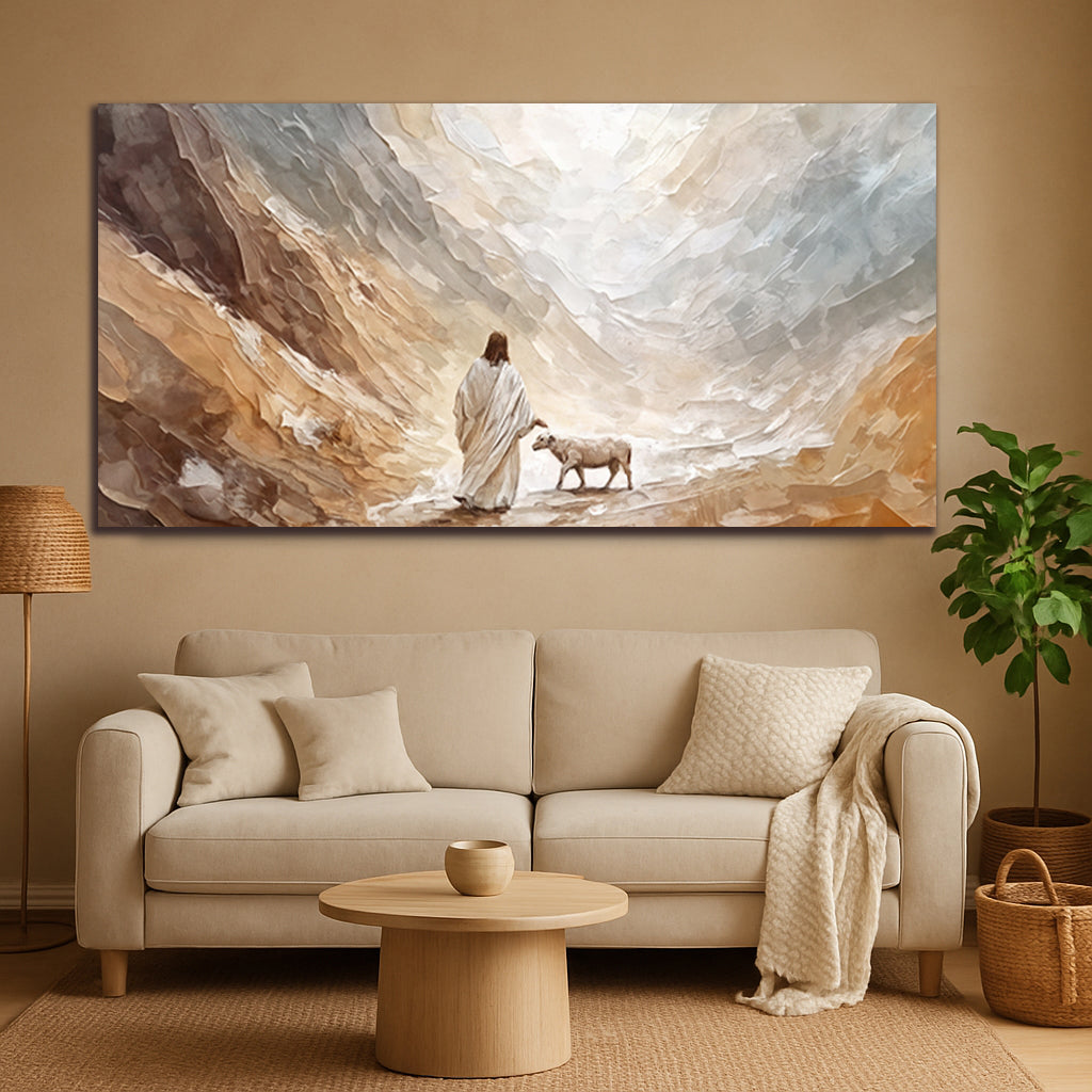 Shepherd's Path faith canvas wall art with peaceful guidance imagery for devotional home spaces