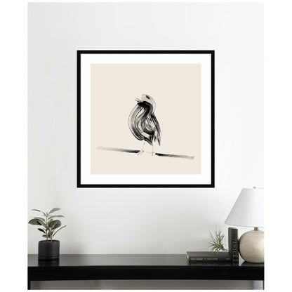 Bird on a Branch by Danushka Abeygoda Framed Wall Art Print
