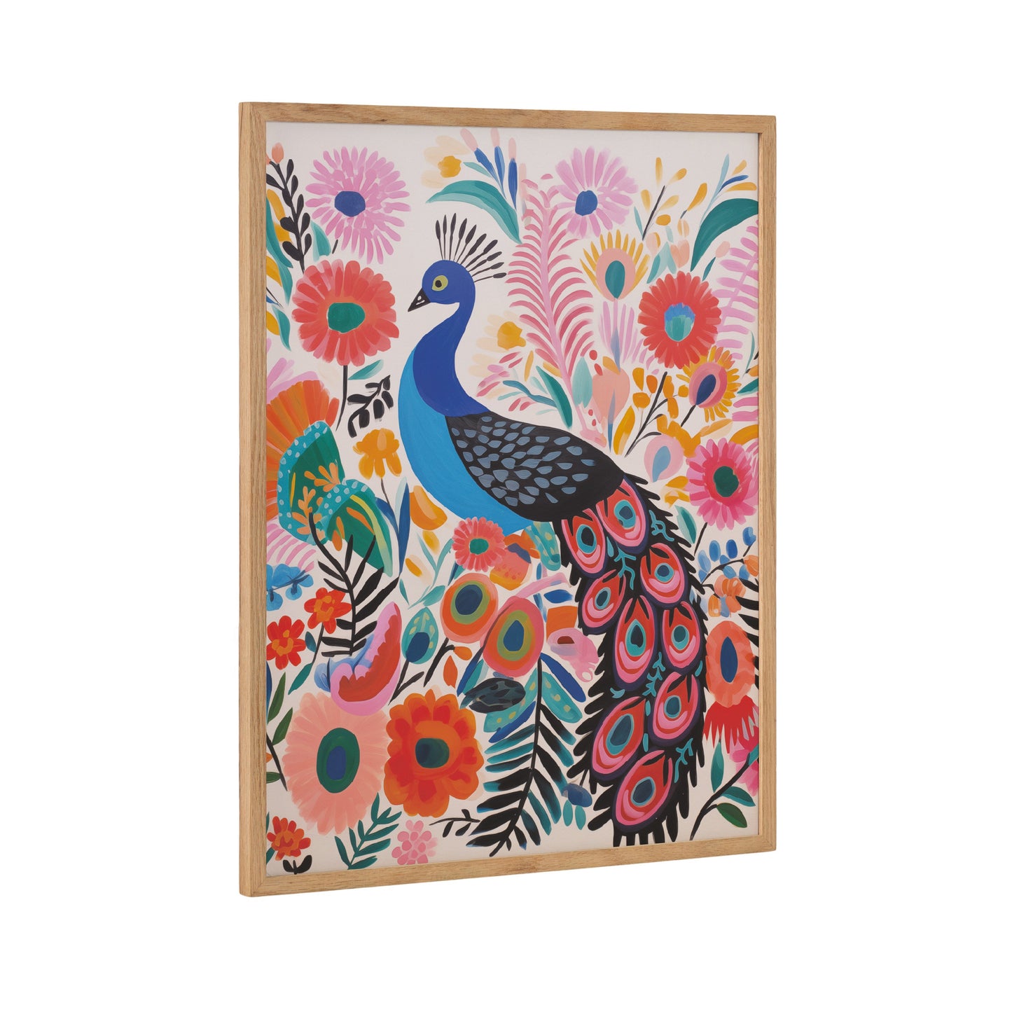 Boho Peacock and Botanicals Framed Wall Art