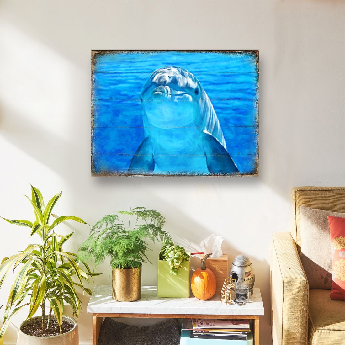 Dolphin Wood Wall Art - Coastal Sea Life Decor