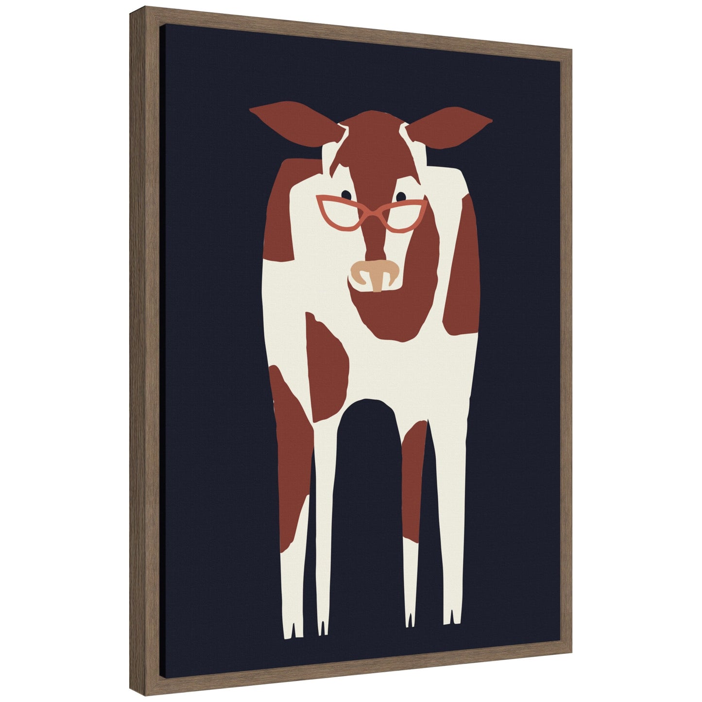 Farm Cow Framed Canvas Wall Art