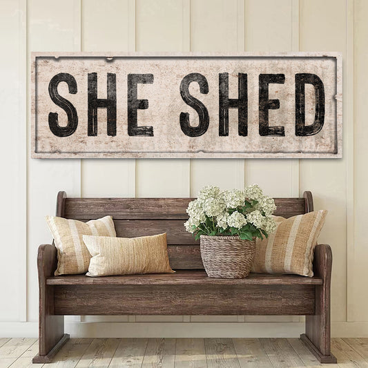 She Shed Canvas Sign V