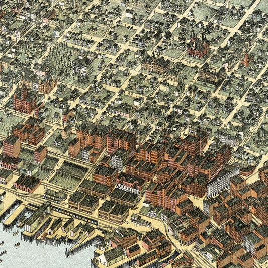 Vintage Map of Seattle, Washington, 1891