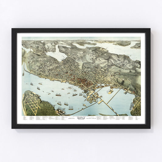 vintage map of Seattle, Washington, 1891