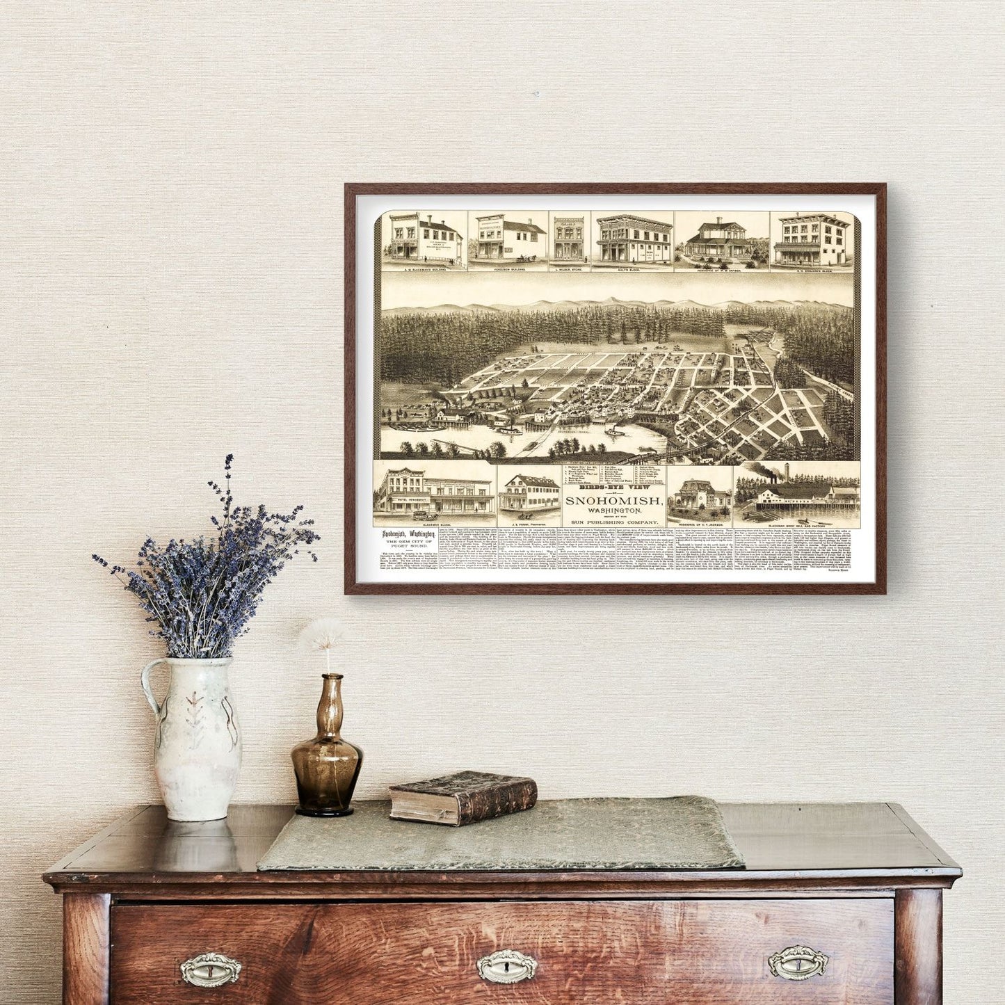 Vintage Map of Snohomish, Washington, 1890