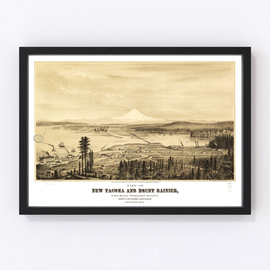 Vintage map of Tacoma, Washington, 1878