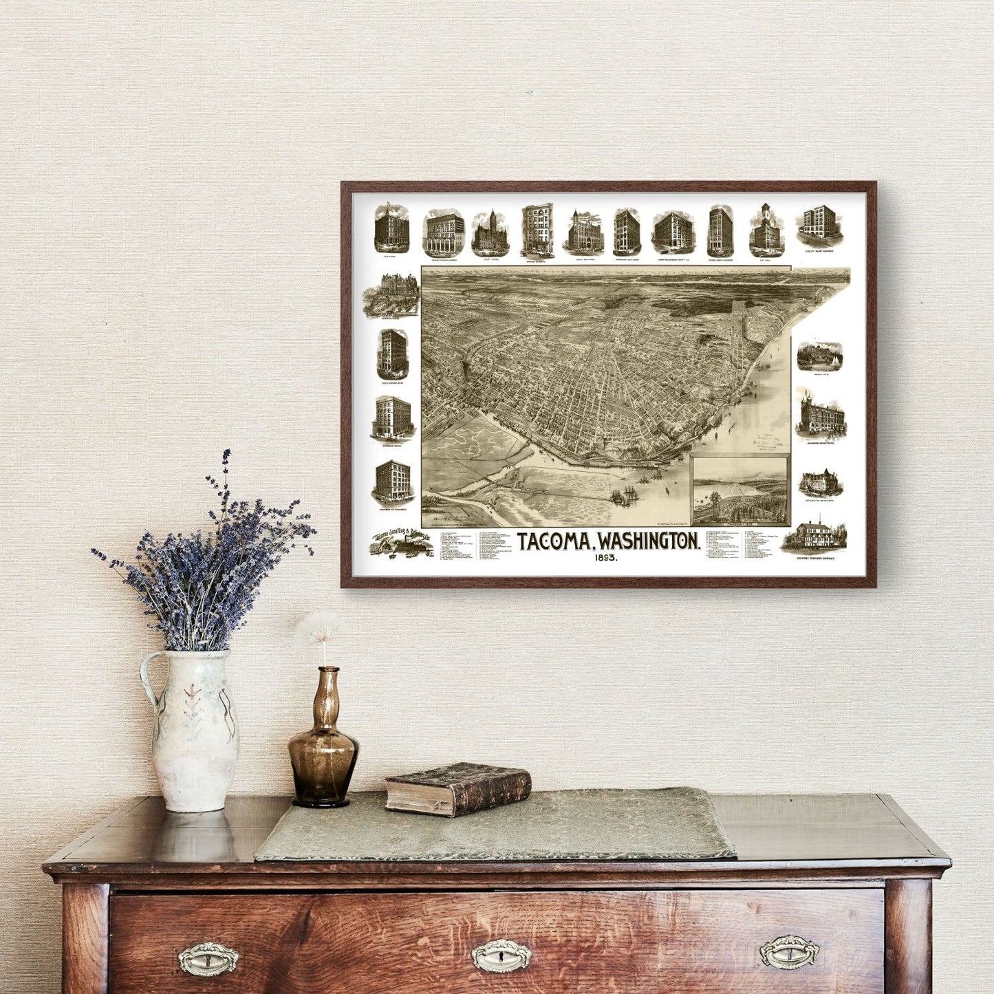 Vintage Map of Tacoma, Washington, 1893