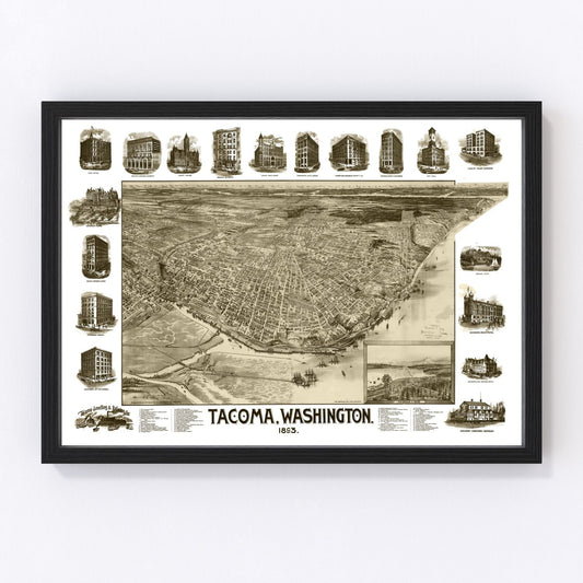vintage map of Tacoma, Washington, 1893