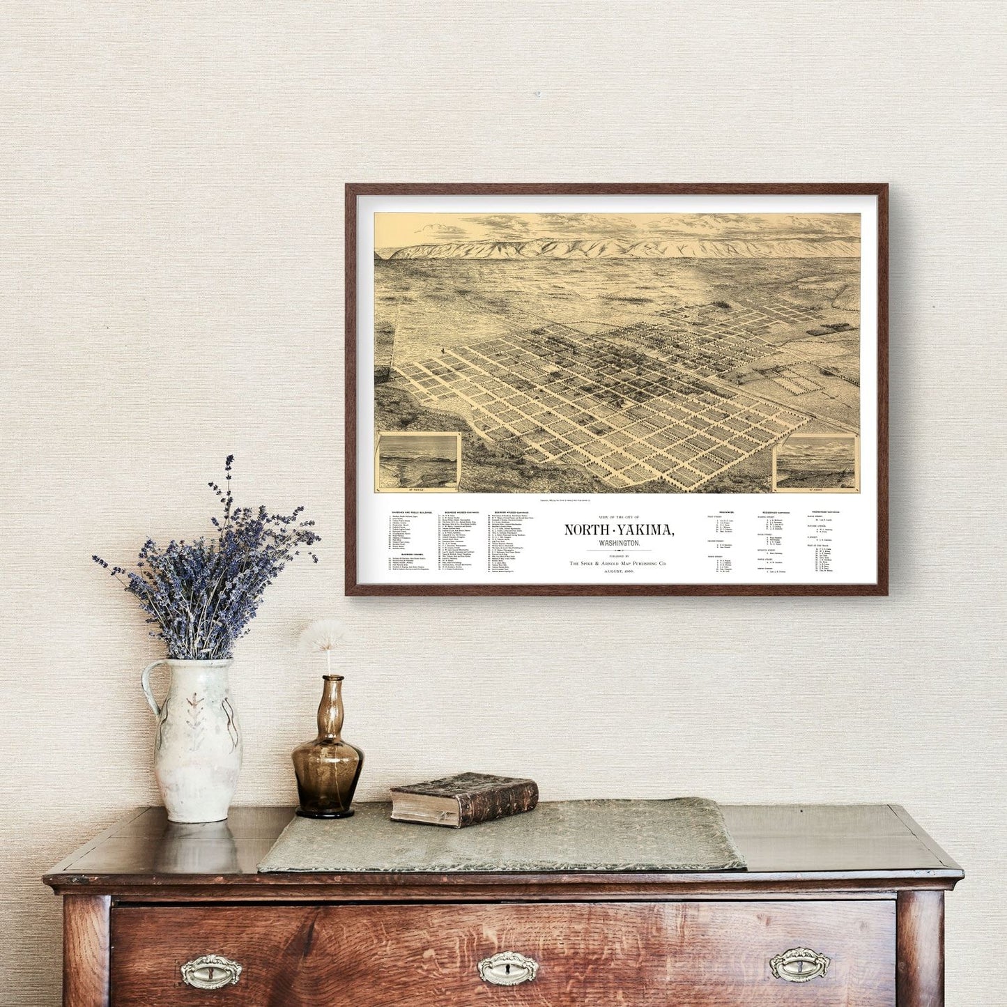 Vintage Map of North Yakima, Washington, 1889