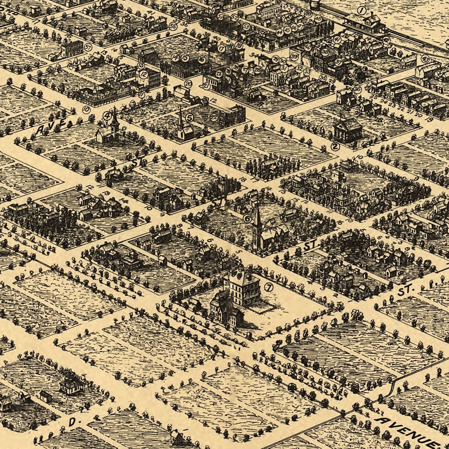 Vintage Map of North Yakima, Washington, 1889