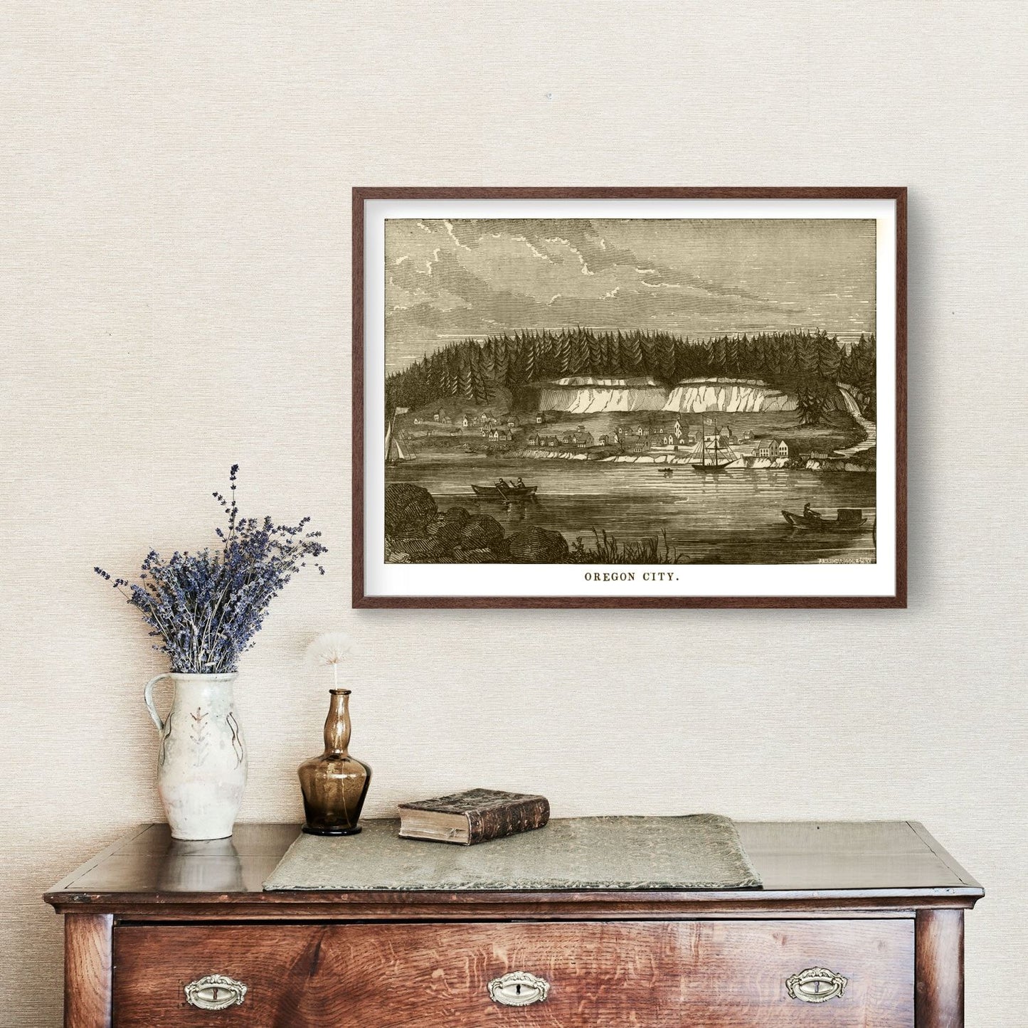 Vintage Map of Oregon City, Oregon, 1880