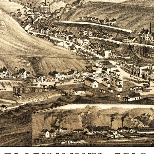 Vintage Map of Black Hawk, Colorado, 1882