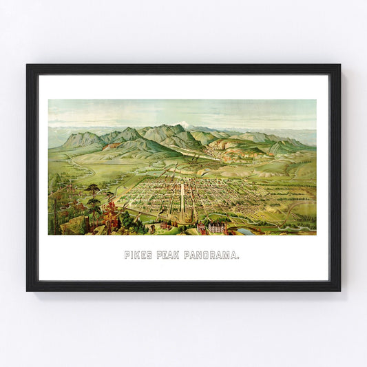 vintage map of Pikes Peak, Colorado, 1890