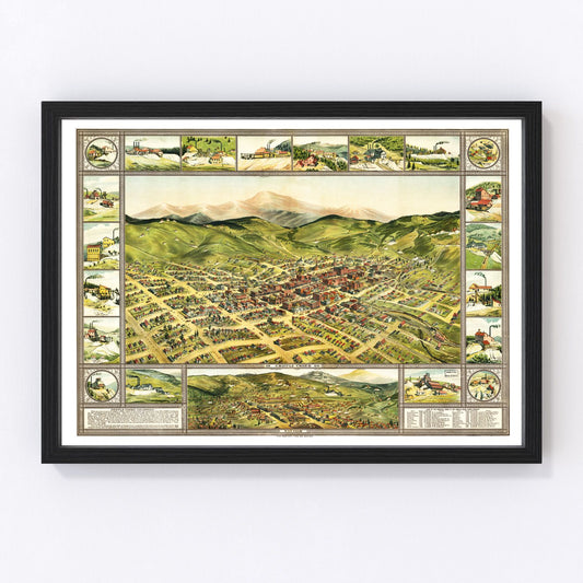Vintage map of Cripple Creek, Colorado, 1896
